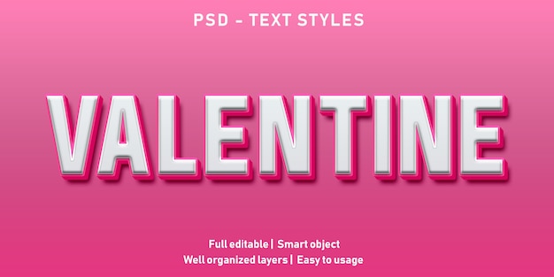 Effet De Texte Modifiable Valentine Premium