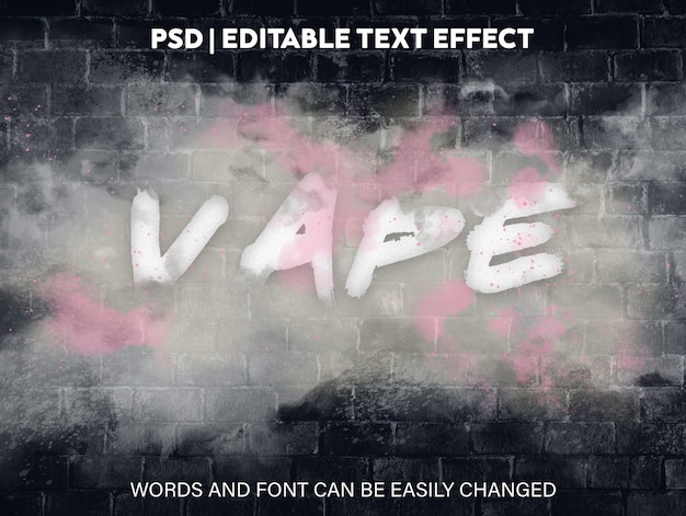 PSD effet de texte modifiable vape