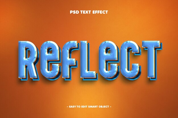 Effet de texte modifiable en verre réfléchi
