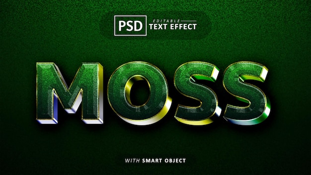Effet De Texte Moss 3d Modifiable