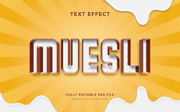 PSD effet de texte muesli