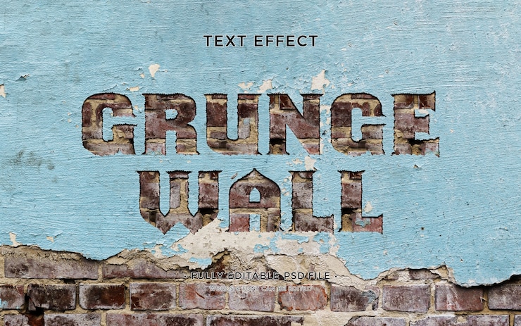 PSD effet de texte mural