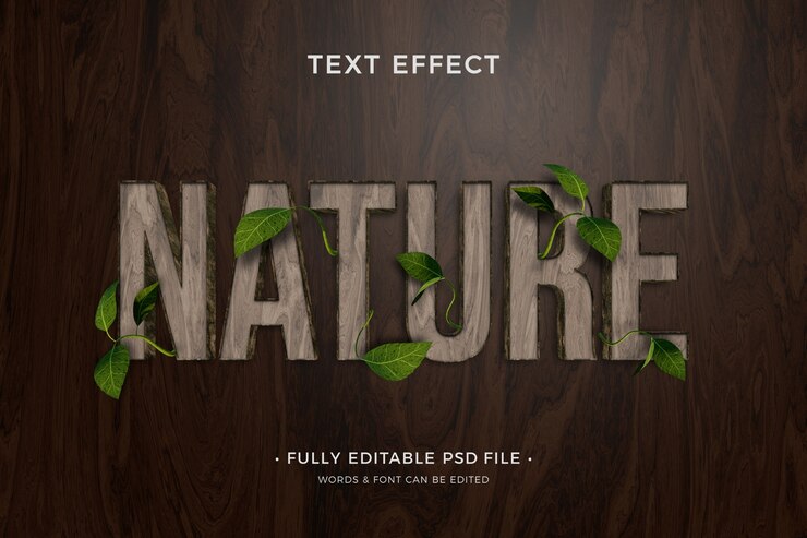 PSD effet de texte nature