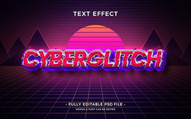 PSD effet de texte néon cyberstyle