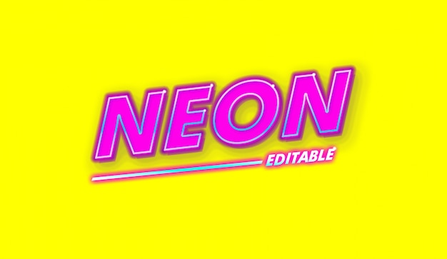 Effet Texte Néon En Rose Et Jaune