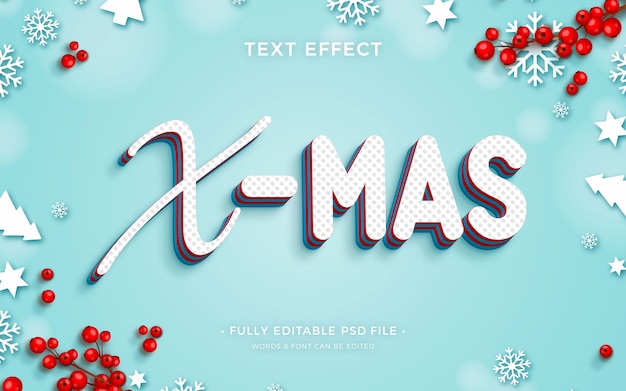 PSD effet de texte de noël