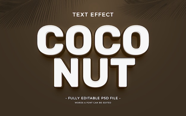 Effet de texte de noix de coco