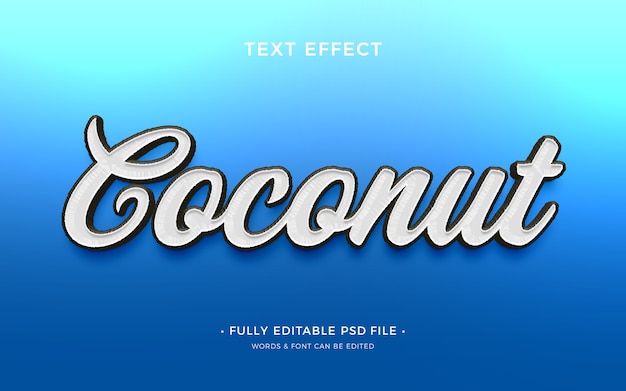 Effet de texte de noix de coco