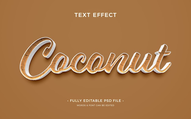 Effet de texte de noix de coco