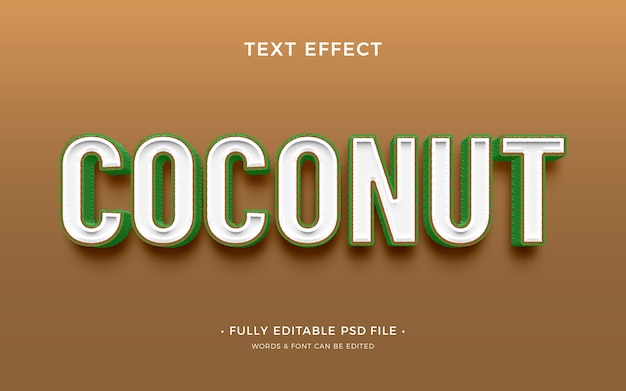 Effet de texte de noix de coco