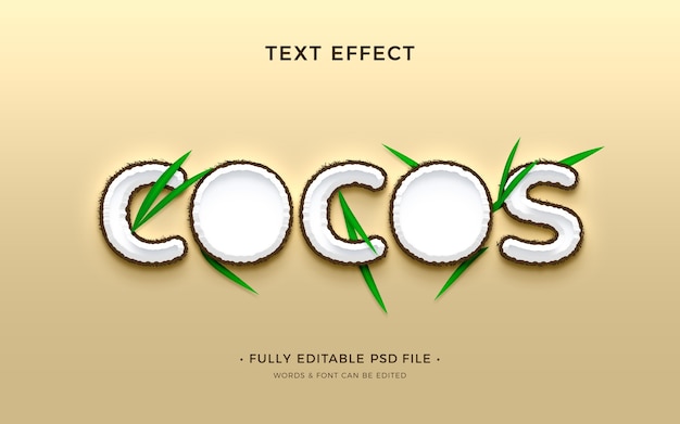 Effet de texte de noix de coco