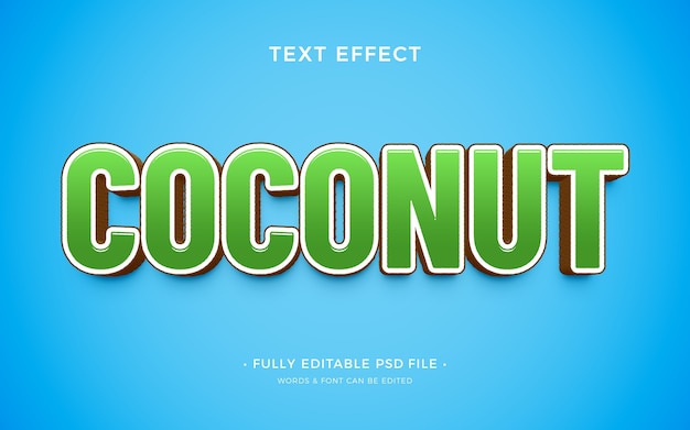 Effet de texte de noix de coco