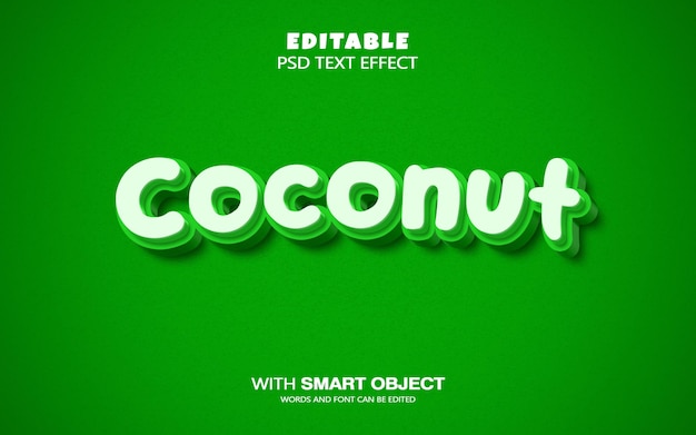 Effet de texte de noix de coco