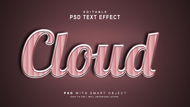 Effet De Texte Nuage. Objet Intelligent De Texte Modifiable