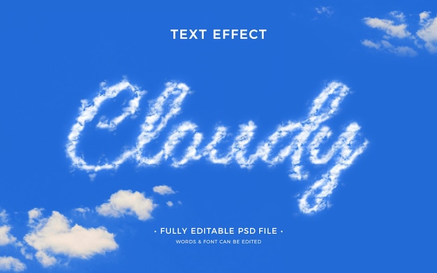 Effet de texte de nuages