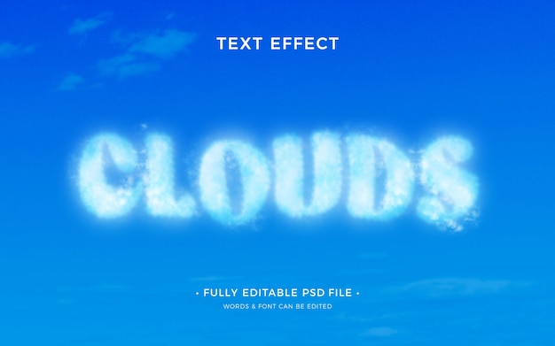 Effet de texte de nuages