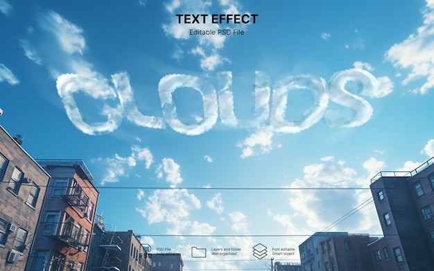 Effet de texte de nuages