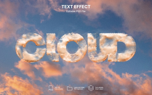 Effet de texte de nuages