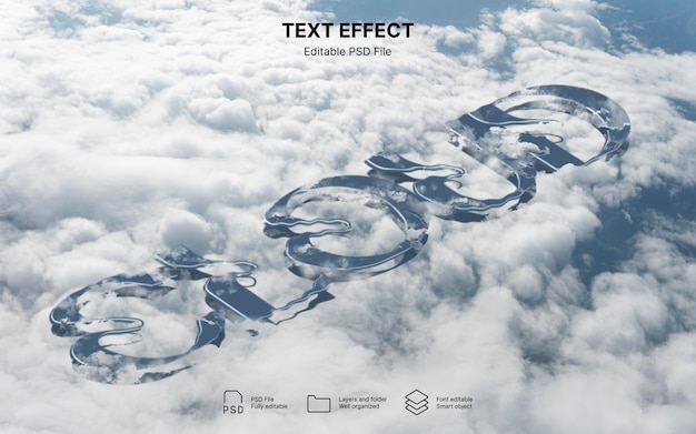 Effet de texte de nuages