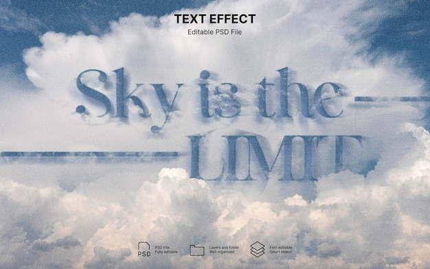 Effet de texte de nuages