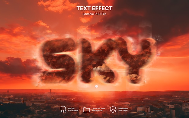 Effet de texte de nuages