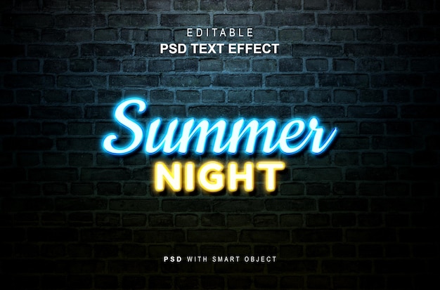 PSD effet de texte nuit d'été