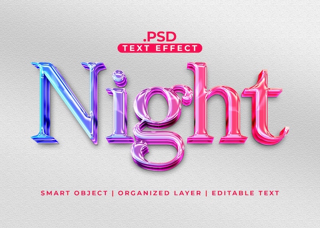 PSD effet de texte de nuit