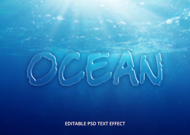 PSD effet de texte océanique