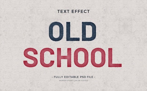 Effet de texte old school design plat