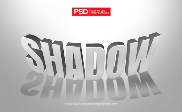 PSD effet de texte d'ombre réaliste 3d