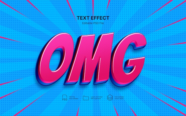 PSD effet de texte omg