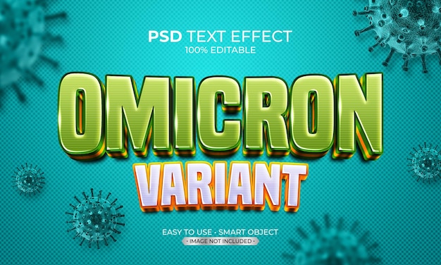 PSD effet de texte omicron variant