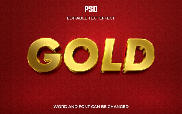 Effet de texte or PSD modifiable et design brillant