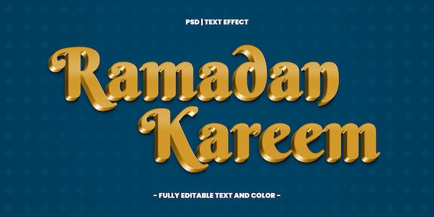 Effet De Texte Or Ramadan Kareem 3d