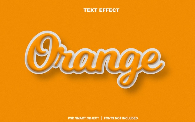 Effet de texte orange. objet intelligent texte modifiable