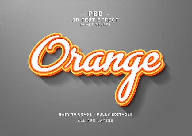 Effet De Texte Orange Style 3d Gauche