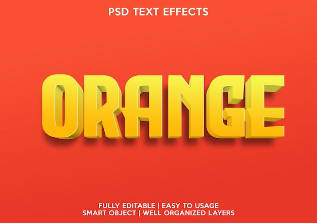 PSD effet de texte orange