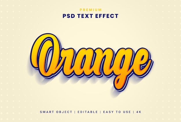 PSD effet de texte orange