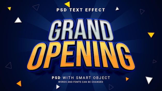 PSD effet de texte d'ouverture 3d