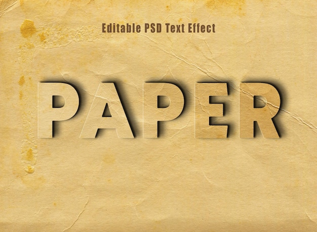 PSD effet de texte de papier ancien psd effet de style de texte de papier