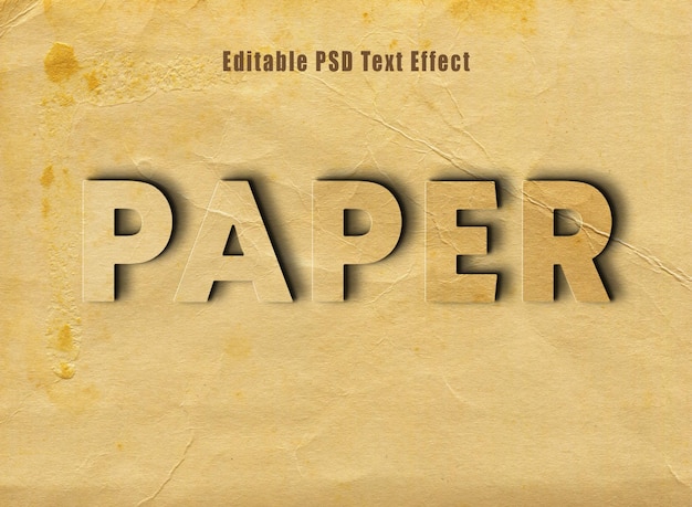 Effet De Texte De Papier Ancien Psd Effet De Style De Texte De Papier