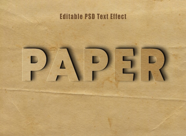 PSD effet de texte de papier ancien psd effet de style de texte de papier