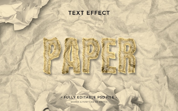 PSD effet de texte papier froissé