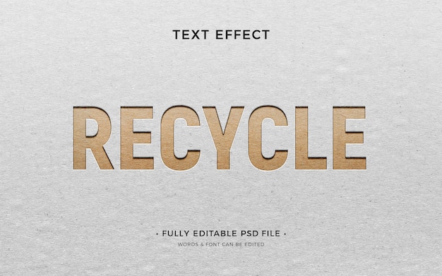 PSD effet de texte en papier recyclé