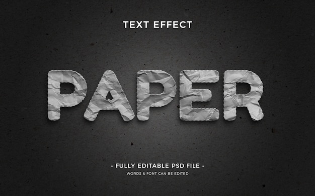 PSD effet de texte papier