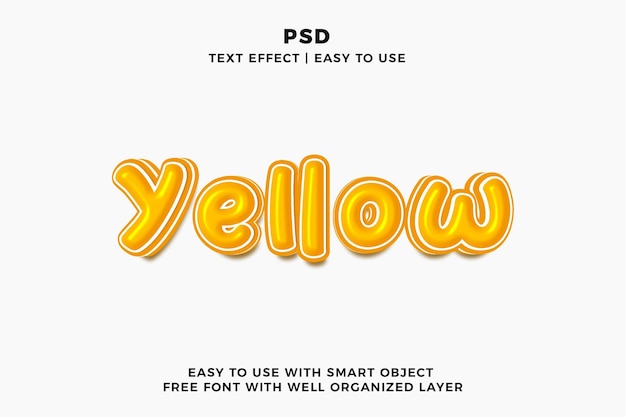 Effet De Texte Photoshop 3d Jaune Avec Arrière-plan