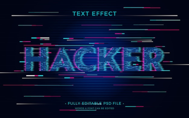 PSD effet de texte de pirate informatique