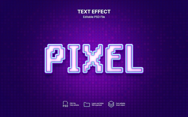 PSD effet de texte de pixellisation