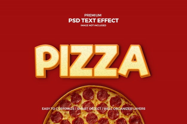 PSD effet de texte de pizza