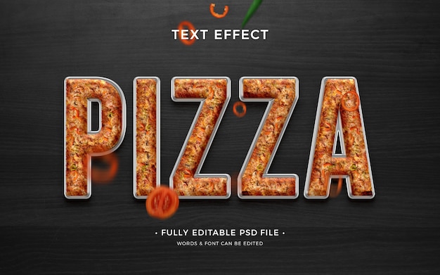 PSD effet de texte de pizza